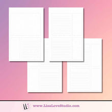 Load image into Gallery viewer, Lisa Love Studio - Planner Inserts - Half Letter LINED- Digital Download